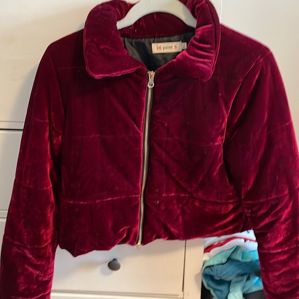 Maroon bomber jacket